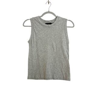 AllSaints Womens Gray Cropped Sleeveless Tank Top Sz Small Cotton Quiet Luxury